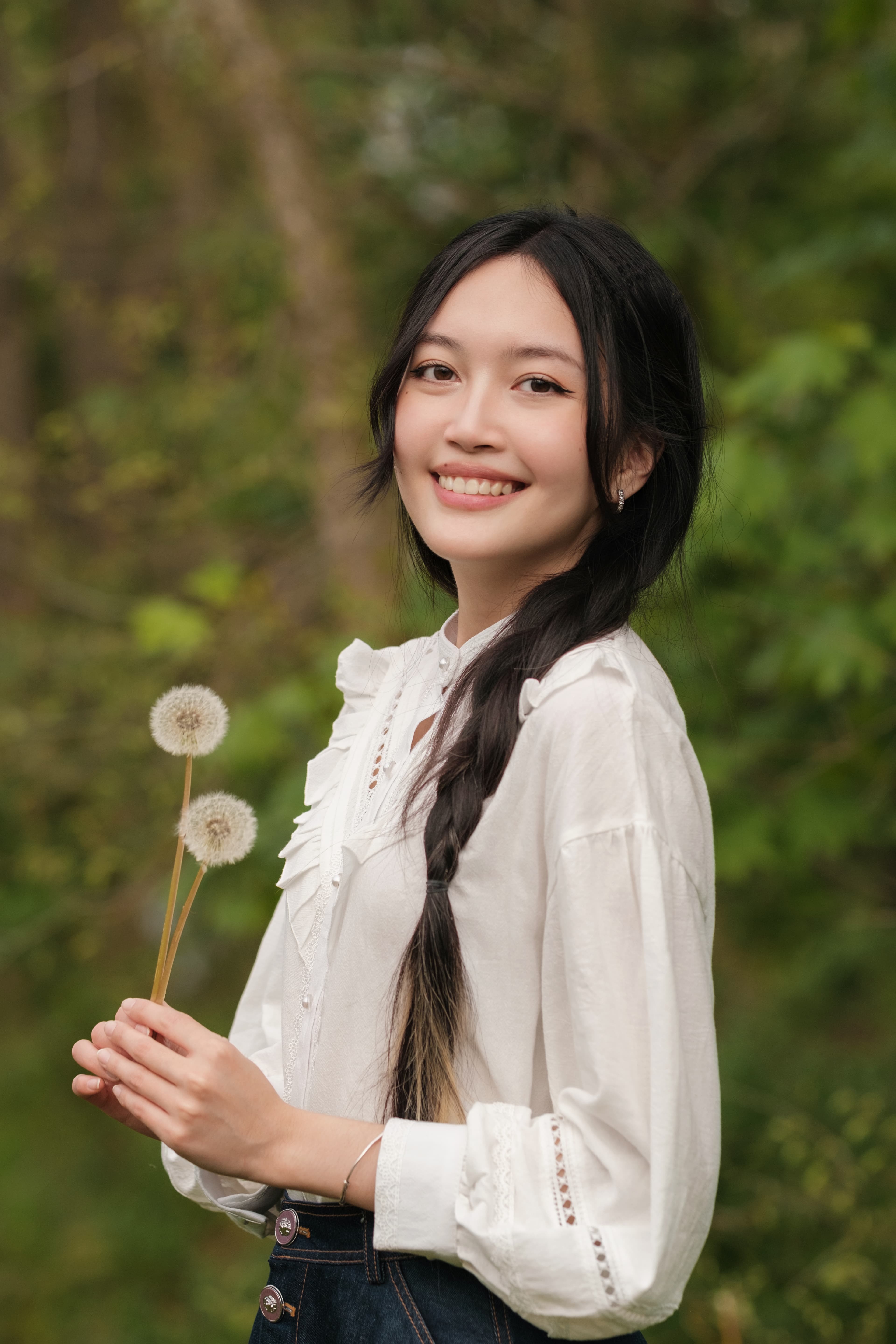 Editorial portrait in a park setting